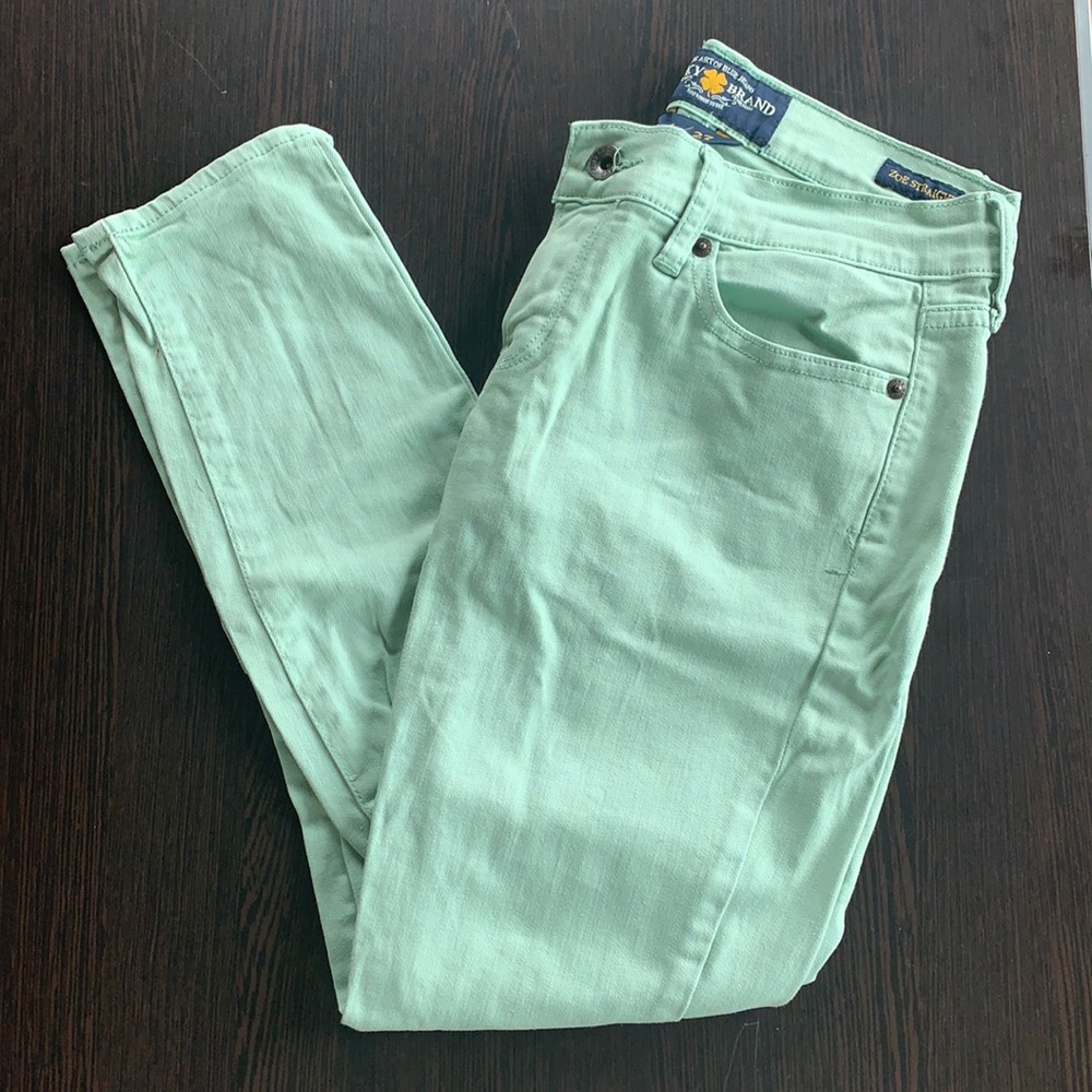Lucky Brand Zoe Straight Mint Green Jean